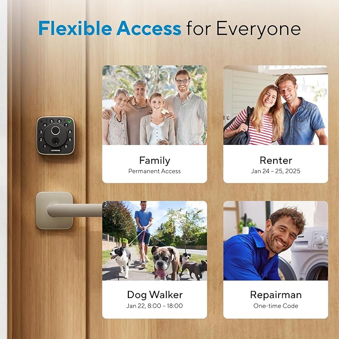 ULTRALOQ Bolt Fingerprint WiFi Smart Lock, Works with Apple Home, Siri, Alexa, 8-in-1 Keyless Entry with Fingerprint ID, App Remote Control, Keypad Deadbolt, BHMA Cert., Easy Install, 10 Mo. Battery