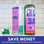 Don Aslett Clean & Brite Set (1 Quart Concentrate and 32 Oz Ready-To-Use Spray Bottle) Floor Cleaner | Restore Natural Shine of Hard Flooring Surface - Tile, Vinyl, Linoleum, Wood