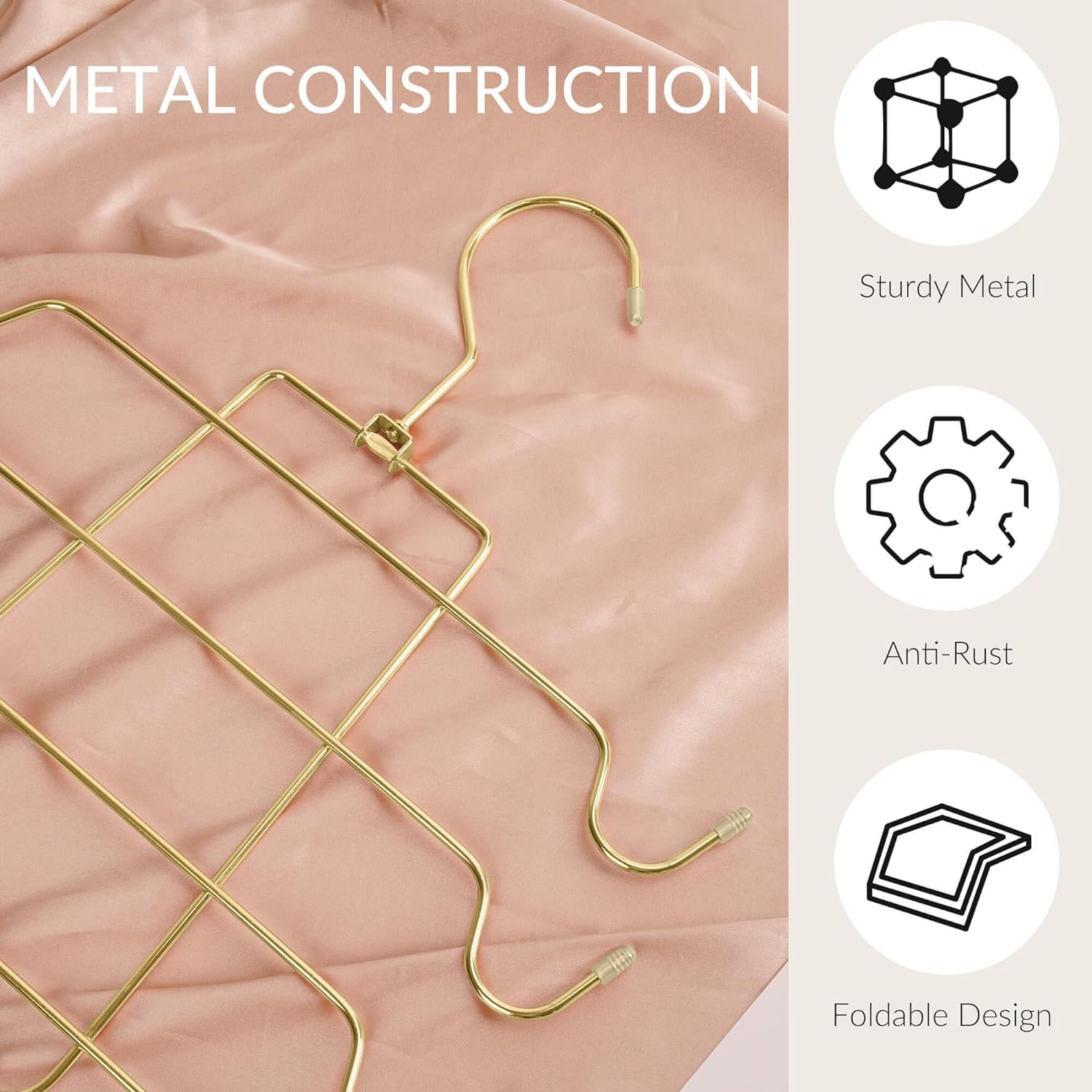 ZEDODIER 3 Pack Tank Top Hanger, Space Saving Bra Hangers, Non-Slip Hanging Sport Bras Holder, Closet Organizers and Storage for Camisoles Tank Tops Bras Ties Swimsuits Strappy Dress, Gold