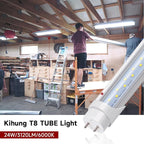 Kihung T8 Led Bulbs 4 Foot Type A+B Tube Light, 24W, 3120LM, 6000K Led Tube Lights 4ft, Plug and Play or Ballast Bypass, T8, T10, T12 Led Replacement for Fluorescent Tubes 4 Pack