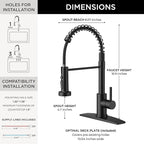 FORIOUS Kitchen Faucets with Sprayer, Stainless Steel Bar Sink Faucet Single Handle with Deck Plate, Commercial Pull Out Faucet for Kitchen Sink, Marine Boat Deck, Laundry Bar RV Camper