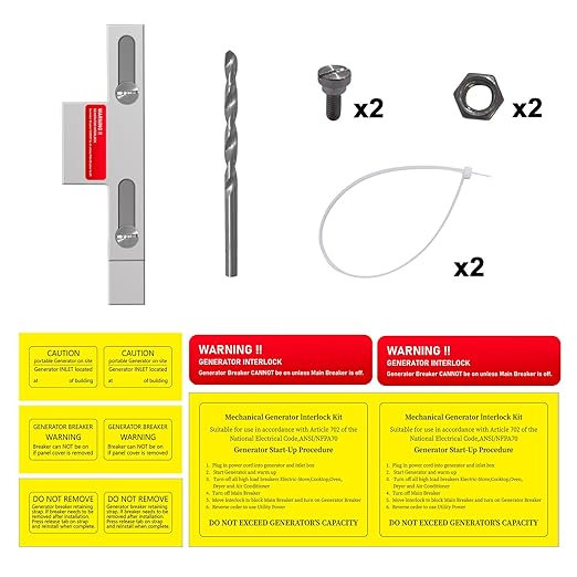 Generator Interlock Kit Compatible with Eaton Cutler Hammer 100 Amp and 125 Amp Panels Breaker,for Safe Usage of Portable Power During Outage,Professional and Interlock Kit (1)