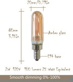 CTKcom Dimmable T6 Led Candelabra Light Bulbs Warm White 2200K Amber Glass 200lm 2W E14 120V T20 Eye Protection Led Filament Bulb Edison Bulb Equivalent 25W Decorative Lights Bulb Pack of 4