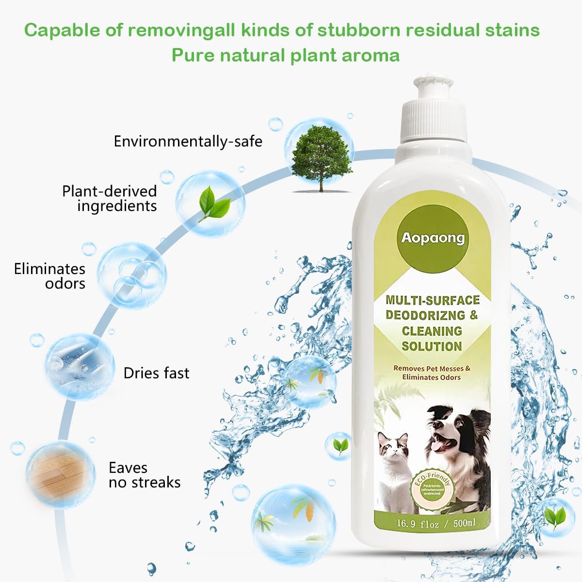 Multi-Surface Floor Cleaning Solution Household Floor Cleaner Care for All Robot Vacuums with Mopping and Cordless Wet/Dry Vacuums (16.9Fl Oz/500ML) 2 bottles