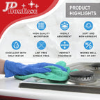 Microfiber Cleaning Cloths,120 Pack, 16"x16", All-Purpose, Softer, Highly Absorbent, Lint-Free, Reusable, Washable Pro Towels, White, for House, Kitchen, Bathroom, Car, Office