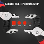 WORKPRO 2-Piece Groove Joint Pliers Set, 10 & 8 Inch Adjustable Water Pump Pliers, Straight Jaw Tongue and Groove Pliers