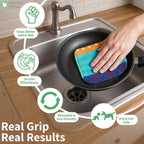 Kitchen Dish Scrubbers | Soft Scrub for Dishes | Non-Scratch Cleaning Pads for Kitchen | Made from Cotton Fiber | Safe on All Surfaces | Long-Lasting & Easy to Clean | Pack of 4