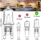 G9 Halogen Bulb 25W 10-Pack - Long Lasting, Dimmable 2800K Warm White Light Bulbs, 120V, 2-Pin Base for Chandelier, Range Hood Light