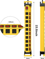 Plug'n 12 Outlet 13 Individual Switches,3300J Surge Protector Power Strip,9FT/14AWG/15AMP/1875W Power Cord,Heavy Duty Metal Power Strip with Cord Manager for Workshop,Garage,Shop