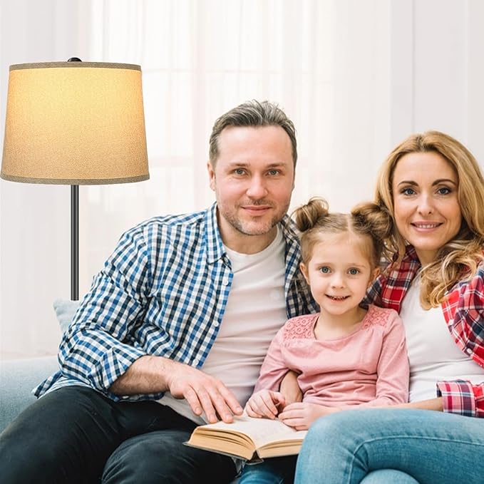 Lamp Shades Set of 2 - Drum Lampshades 11.4" x 12.9" x 9.8" Inches, Fabric Medium Replacement Lampshades for Table Lamp, Floor Lamp, Assembly Required, Spider,Linen