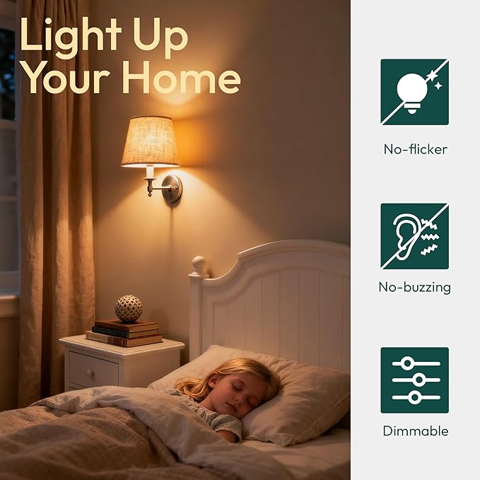 ALAMPEVER E26 LED Bulb 40 Watt, Chandelier Light Bulbs, 2200K Warm White Candelabra LED Bulbs, 24 Pack Candle Light Bulbs