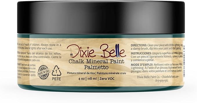 Dixie Belle Paint Company Chalk Finish Furniture Paint - Palmetto (4oz) - Matte Rich Green Chic Chalk Mineral DIY Furniture Paint