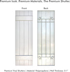 Board & Batten Vinyl Shutters (1 Pair) | 14.5"x31" (4-Board) - Dover White/Paintable | Exterior Window Shutters | Includes Mounting Hardware | Simple Installation | Made in USA