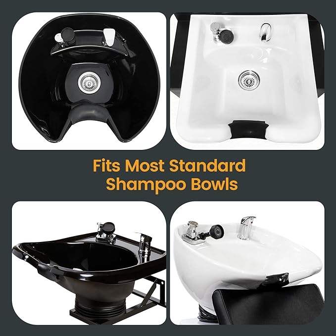 Salon Shampoo Bowl Faucet Vacuum Breaker Kit Spa Beauty Salon Shampoo Bowl Sink Hair Salon Bath Accessories Bathroom Hot Cold Faucet Spray Hose Replacement Set for Backwash Barber Chair