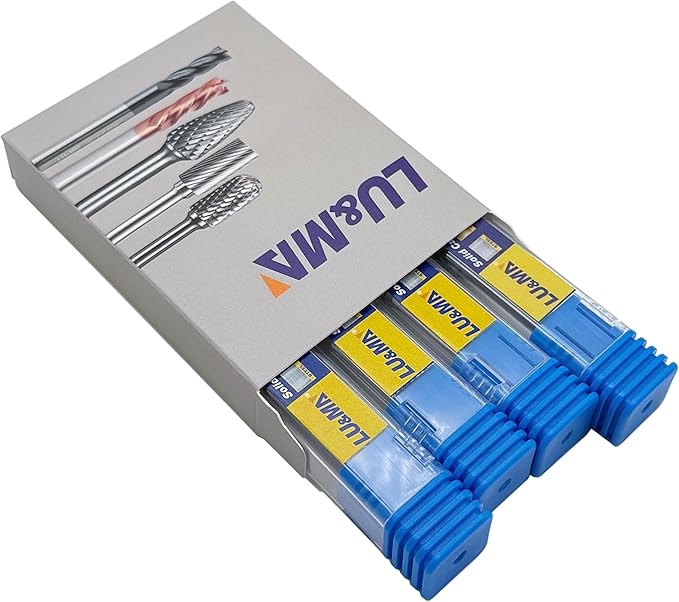 SB-3 Tungsten Carbide Burr Cylinder Shape Double Cut Rotary Burrs File, 4pcs