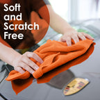 Avalon Towels Microfiber Cleaning Cloths (Value Pack of 36) Size 16" x 16", Highly Absorbent Cleaning Rags, Lint Free Cleaning Towels, Reusable and Washable, Microfiber Towels for Cars (Orange)