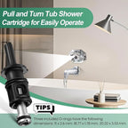 Dreyoo 2 Pack Compatible with 9742920 S742920 Pull and Turn Tub Shower Cartridge, Compatible with Pfister Avante Series Lavatory, Tub Faucet, Shower Valve Cartridge Replacement Part (Metal Stem)