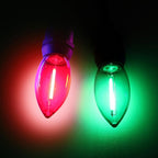 Meconard C9 Led Replacement Christmas Light Bulbs, C9 Shatterproof Led Bulbs for Christmas Indoor Outdoor String Lights, Mini Bulb Intermediate E17 Base Decor Red Light Bulbs Green Light Bulb, 25 Pack