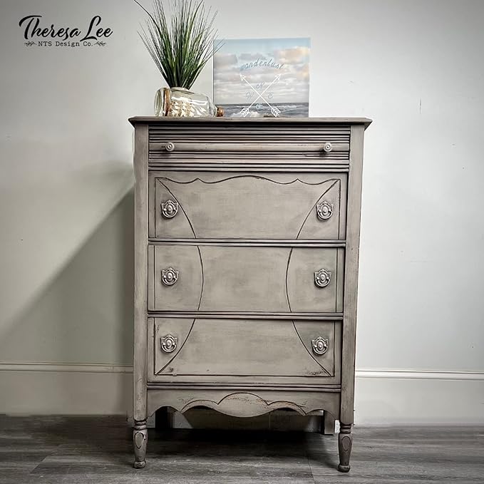 Dixie Belle Paint Company Chalk Finish Furniture Paint - French Linen (4oz) - Matte Light Taupe Chic Chalk Mineral DIY Furniture Paint