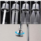 iFealClear Kitchen Sink Faucet Head with Metal Ball Joint, 360° Swivel Faucet Sprayer Head, Big Angle Sink Faucet Aerator Adapter 55/64-27UNS Female Thread, 4 Spray Modes, Extra Brass Adapters, Chrome