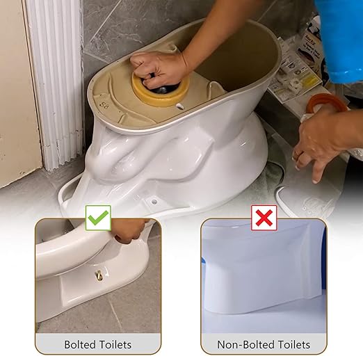 Wax Ring & Brass Bolts for Toilet Bowls Reinforced with Polyethylene Flange, Toilet Bowl Wax Gasket Seal for Floor Outlet Toilets New Install or Re-seat, Fits 3-inch or 4-inch Waste Lines