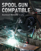 YESWELDER 185A MIG Welder, Flux Core MIG/Gas MIG/Spool Gun MIG/Lift TIG/Stick 5 in 1 Multi-process Aluminum Welding Machine, LED Digital Display Synergic Control 110V/220V Dual Voltage MIG-185DS PRO