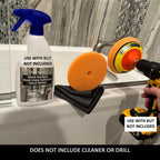 Keyfit Tools SmoothOperator PROFESSIONAL Drill Powered Glass Shower Tub Porcelain Ceramic Tile Bathroom Cleaner Polisher ~Proprietary Non Abrasive Cleaning/Polishing Material For Lime Hardwater Rust
