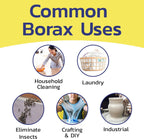 Raw Borax (10 lbs) - 100% Pure, Unscented, Multi-Purpose Cleaner & Detergent Booster - Natural Household Cleaner and Stain Remover - Made in the USA