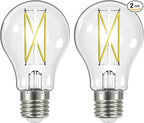 OHLECTRIC A19 LED Light Bulb (2-Pack) 8 Watt (60W Equivalent) E26 Medium Base, Dimmable, 800 Lumens, 2700K, Soft White, 120 Volt, Clear Light Bulbs, Long Life 15,000 Hours, Flicker-Free Bulbs LED
