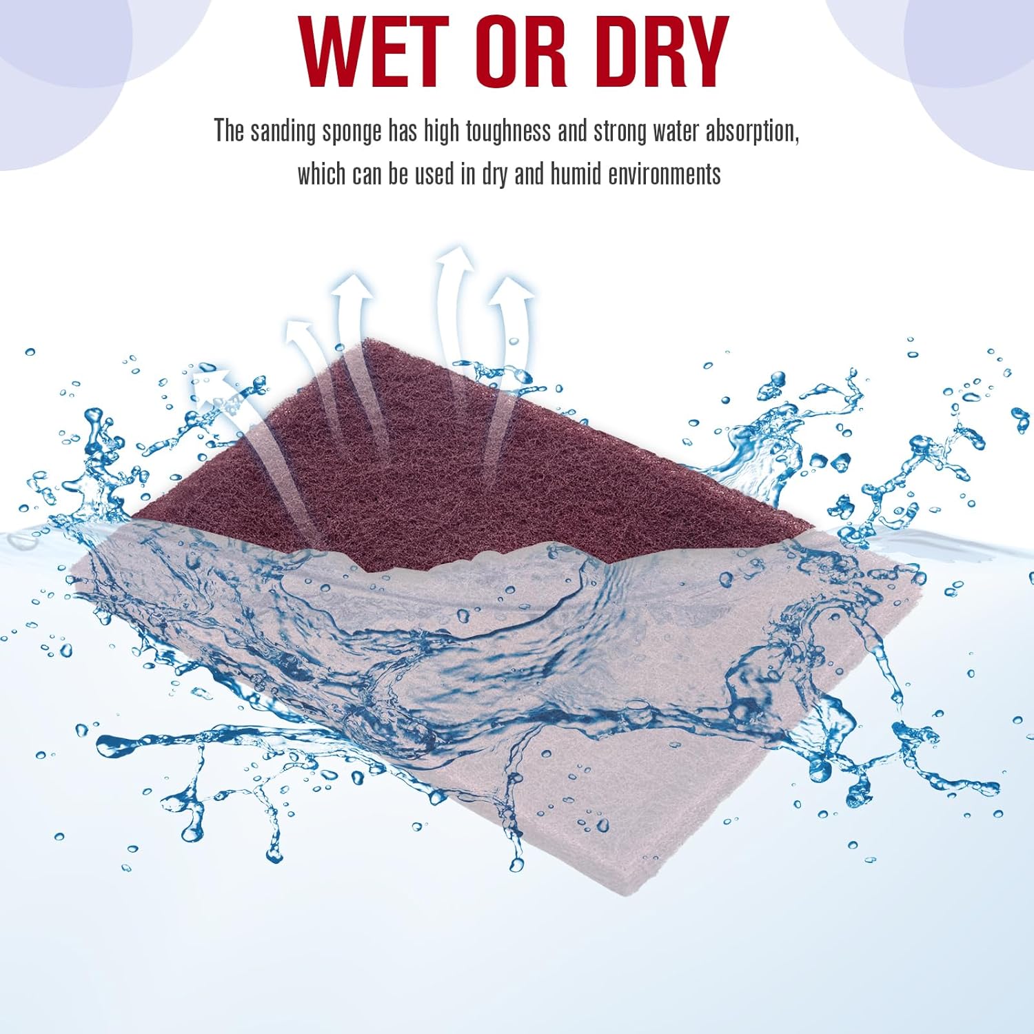 7447 General Purpose Scrub Pad - Maroon, 6" X 9", 20PCS Abrasive Finishing Pad for Paint Prep, Scuffing, Scouring, Sanding, Adhesion Scratch