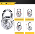 Combination Lock, LQYN Standard Dial Combination Lock, Pack of 60; Silver Turnplate, 2 in. Wide, Fixed Three Digital Combination, for School, Gym & Locker, Toolbox, Gate