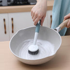 Patelai 12 Pack Kitchen Scrub Dish Brush with Long Handle Dish Scrubber with Stiff Bristles Scrub Brushes for Kitchen Dishes Washing Tools, Pots, Pans and Sink Cleaning (Celadon)