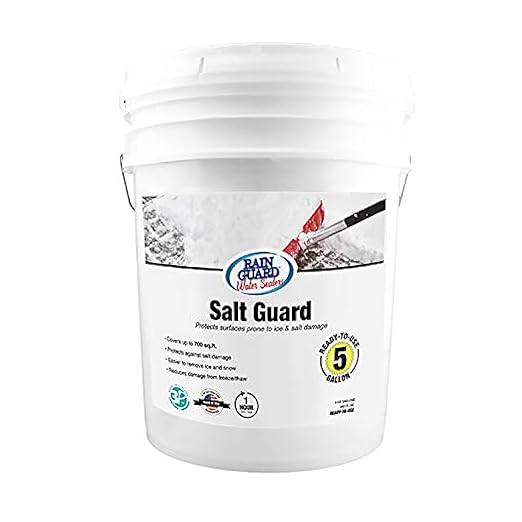 Rain Guard Water Sealers SP-1007 Salt Guard Ready to Use - Protects from Road Salt, Freeze Thaw, and Ice Damage - Covers up to 700 Sq. Ft., 5 Gal, Invisible Clear
