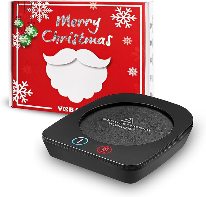 VOBAGA Coffee Mug Warmer&Cup Warmer for Office Desk Use Gift, Electric Beverage Warmer with Three Temperature Settings, Coffee Warmer for Cocoa Tea Milk with Auto Shut Off(NO Cup) (X-MAS Package)