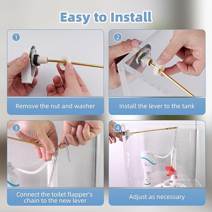 Hibbent Toilet Handle Replacement Compatible with TOTOTHU004-CP Trip Lvr for ST701, CST854, CST884,Side Mount Toilet Flush Handle, Flush Tank Lever, White