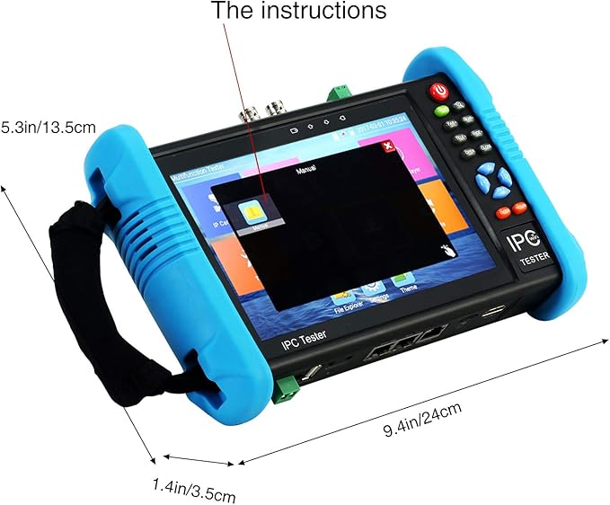 Koolertron 7" IPS Touch Screen 4K H.265 IP Camera Tester - IPC-9800 Plus,CCTV, CVBS, Analog Tester, Built-in WiFi, POE, HDMI, RJ45 TDR, Dual Window, 8GB TF Card, Firmware