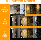 2 Pack Motion Sensor Outdoor Wall Lights with 4 Dimmable Bulbs, Modern White Dusk to Dawn Porch Sconces Waterproof Up Down Exterior Lighting Fixtures, Outside Coach Lamp for House Garage Front Door