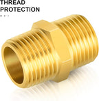 GASHER 8PCS Brass Pipe Fitting Hex Nipple Kit 1/8 inch 1/4 inch 3/8 inch 1/2 inch