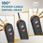 Outdoor Power Strip Weatherproof, 7-in-1 Surge Protector with 4 Wide Outlets 2USB A and 1USB C,1875W/15A, 10FT Flat Plug Multi-Plug Outdoor Extension Cord for Indoor Outdoor, UL FCC Listed