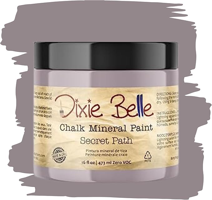 Dixie Belle Paint Company Chalk Finish Furniture Paint - Secret Path (16oz) - Matte Dusty Lilac Chic Chalk Mineral DIY Furniture Paint