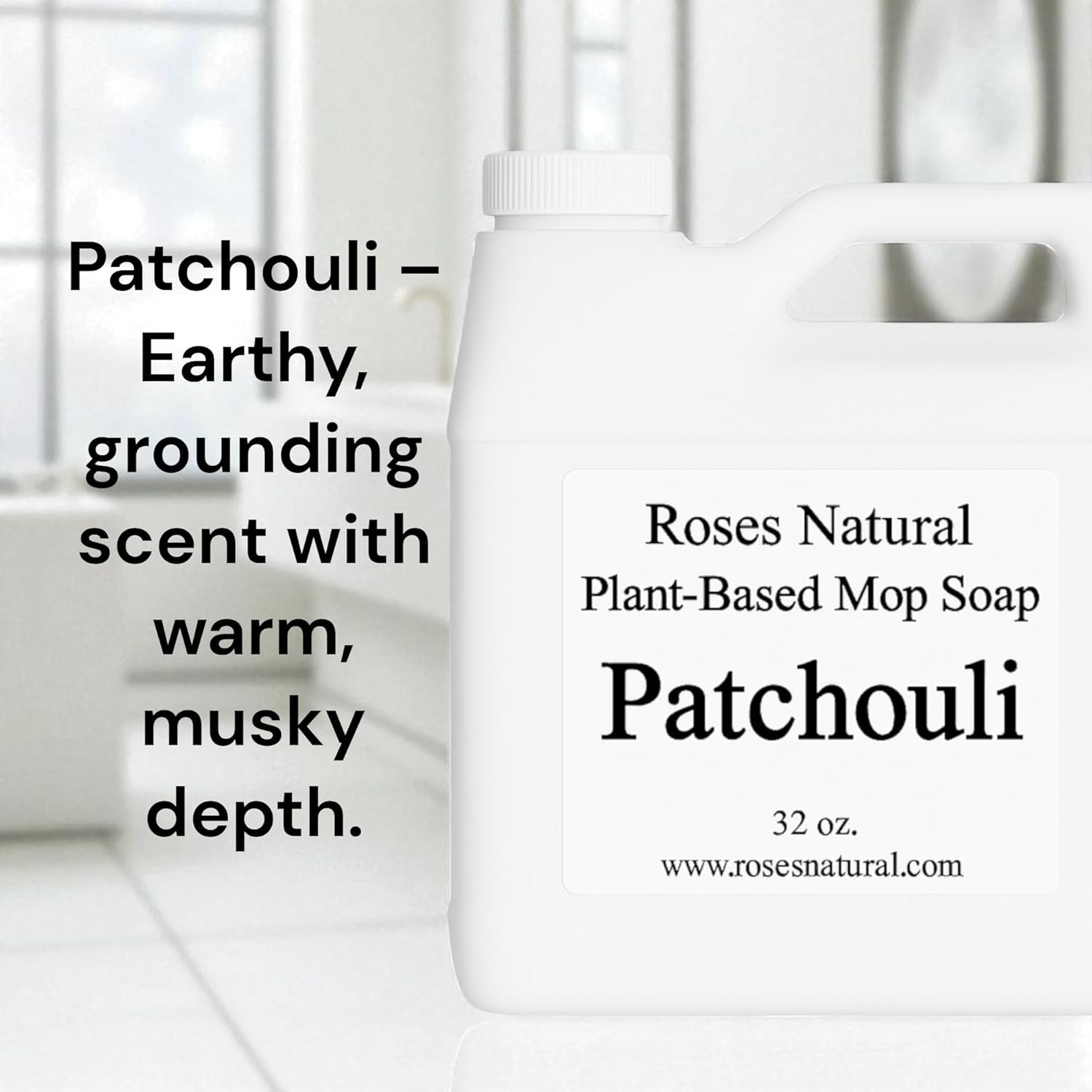 Plant-Based Floor Cleaner Mop Soap – 32 oz | Streak-Free, Highly Scented, Concentrated Mop Solution for Tile, Vinyl, Hardwood & Sealed Floors | Non-Toxic, Eco-Friendly (Patchouli)