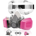 Reusable Respirator Mask with Filters - Chemical Gas Dust Masks w/Goggles for Painting Spraying Sanding Welding Woodworking (60925)