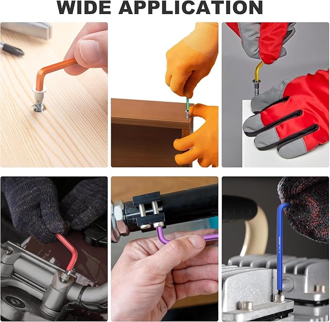 MAXPOWER Allen Wrenches Sets, 27-Piece Allen Key Wrench Set Includes SAE (1/6-3/8"), Metric (1.5-10mm), Torx (T10-T50), Extra Long Arm Ball & Torx End Hex Key Set with T-Handle