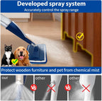 Mops for Floor Cleaning Wet Spray Mop with 14 oz Refillable Bottle and 3 Washable Microfiber Pads Home or Commercial Use Dry Wet Flat Mop for Hardwood Laminate Wood Ceramic
