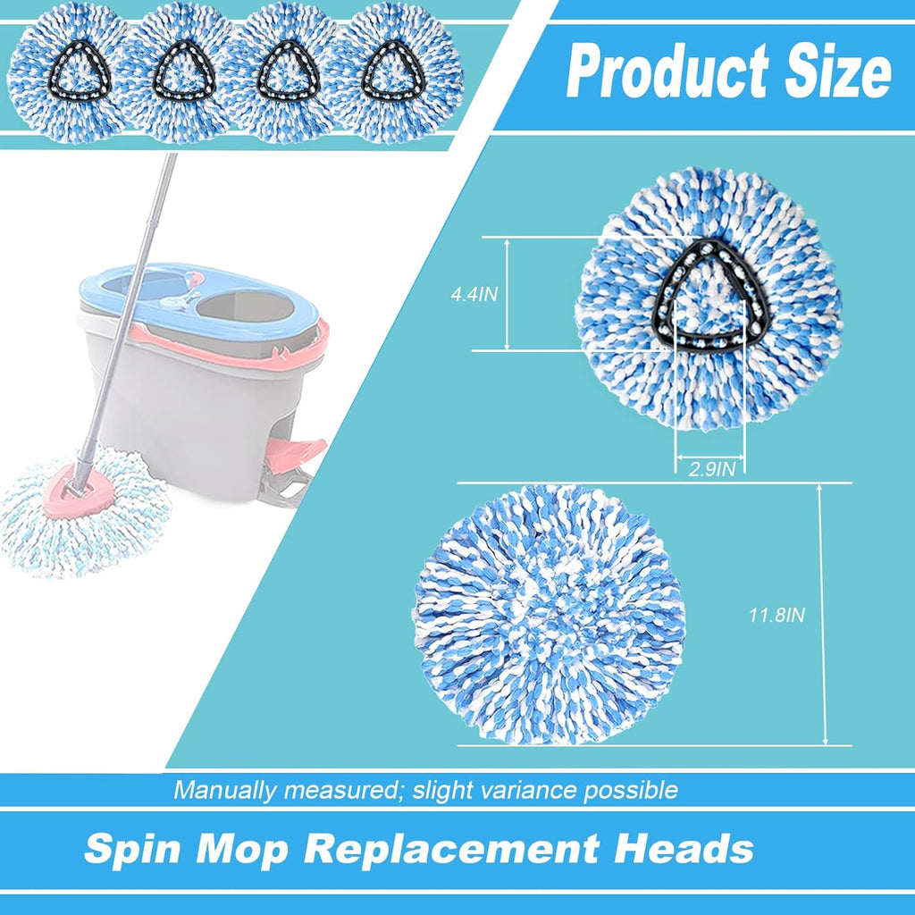 20 Pack Spin Mop Replacement Heads, Only Fit for RinseClean 2-Tank System, 100% Microfiber Spin Mop Refill Head,Spinning Mop Head Replacement for Floor Cleaning