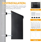 Wall Mount Mailbox for Outside with Flag, Galvanized Steel Mail Box for Post Outdoor, Large Capacity Rust-Proof Metal Postbox for House and Office, with 3 Sets Mailbox Numbers, 14.2"x9.5"x4" Black