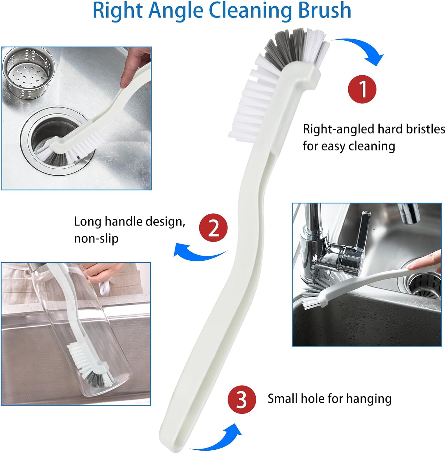 6 Pack Multipurpose Household Cleaning Brush Set, Deep Cleaning Brush Set with Grips Dish Brush, Scrub Brush, Bottle Brush, Shoe Brush, Groove Gap Brush, Keyboard Brush for Kitchen Bathroom