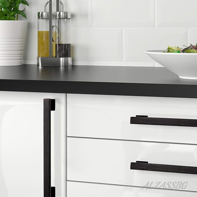 Alzassbg 5 Pack Oil Rubbed Bronze Cabinet Pulls, 7 Inch(177.8mm) Hole Centers Kitchen Cabinet Handles for Cabinets and Drawers AL3061ORB