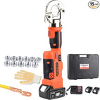 Electric Hydraulic Crimping Tool, 12 Ton 8AWG-600MCM Rechargeable Hydraulic Crimper for Cu/Al Terminal, Wire Cable Lug Crimping Tool Kit (12 dies)
