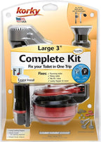 Korky Large 3-inch Complete Toilet Repair Kit, Fixes: Running, Noisy, No/Slow Refill, and No/Weak Flush Toilets, Easy to Install, 5010MP
